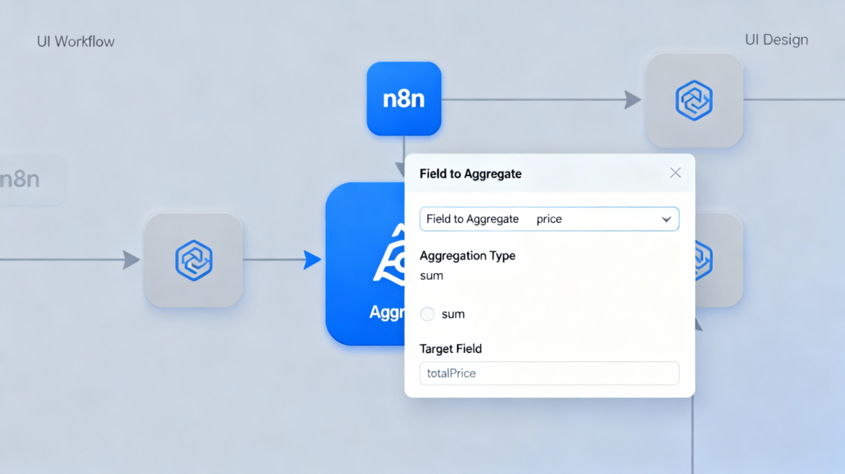 n8n Aggregate 节点配置界面示例