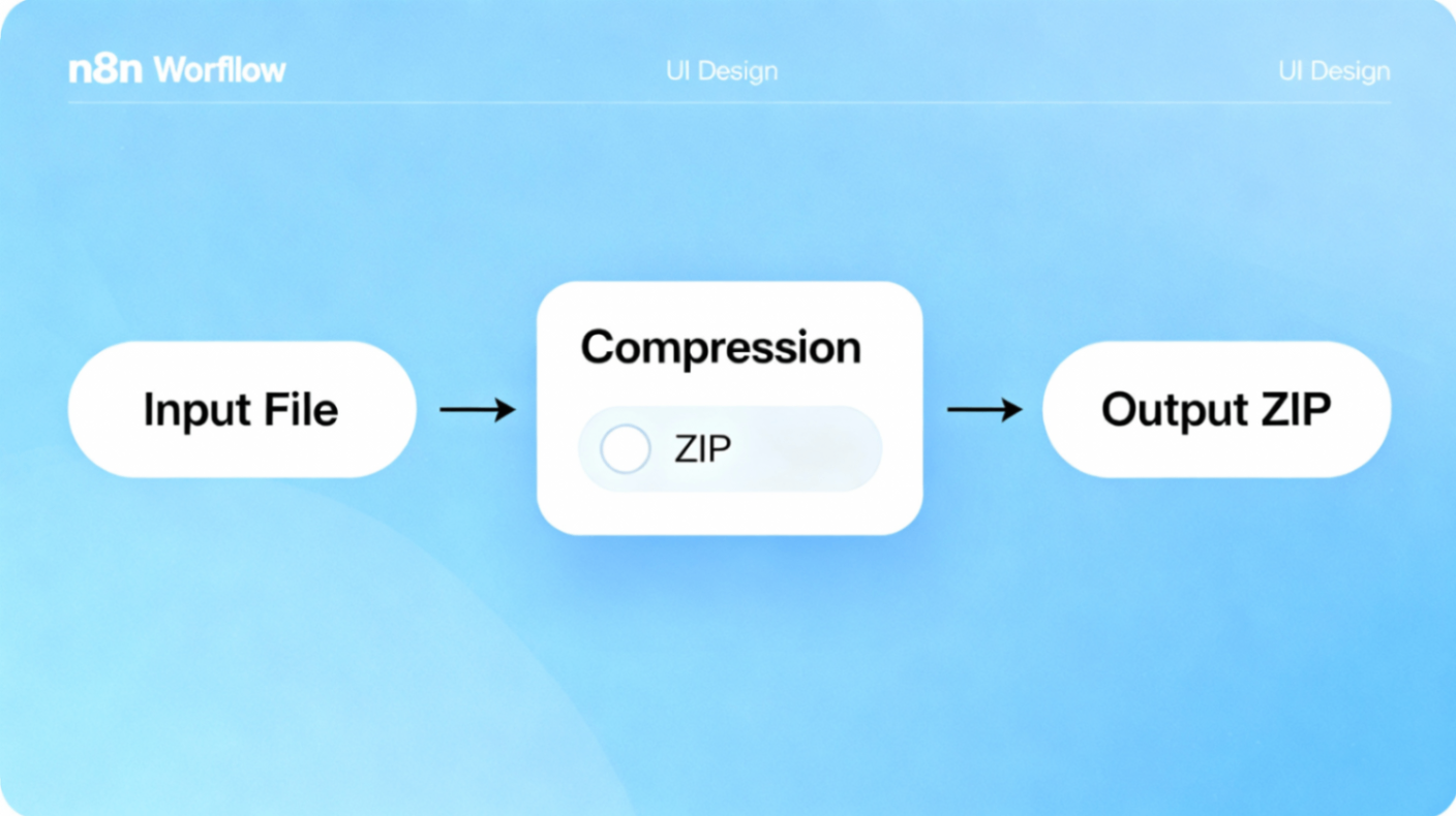 n8n Compression节点工作流配置界面示意图