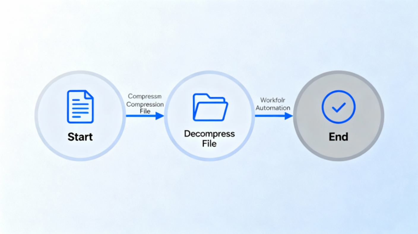 n8n压缩解压工作流架构图