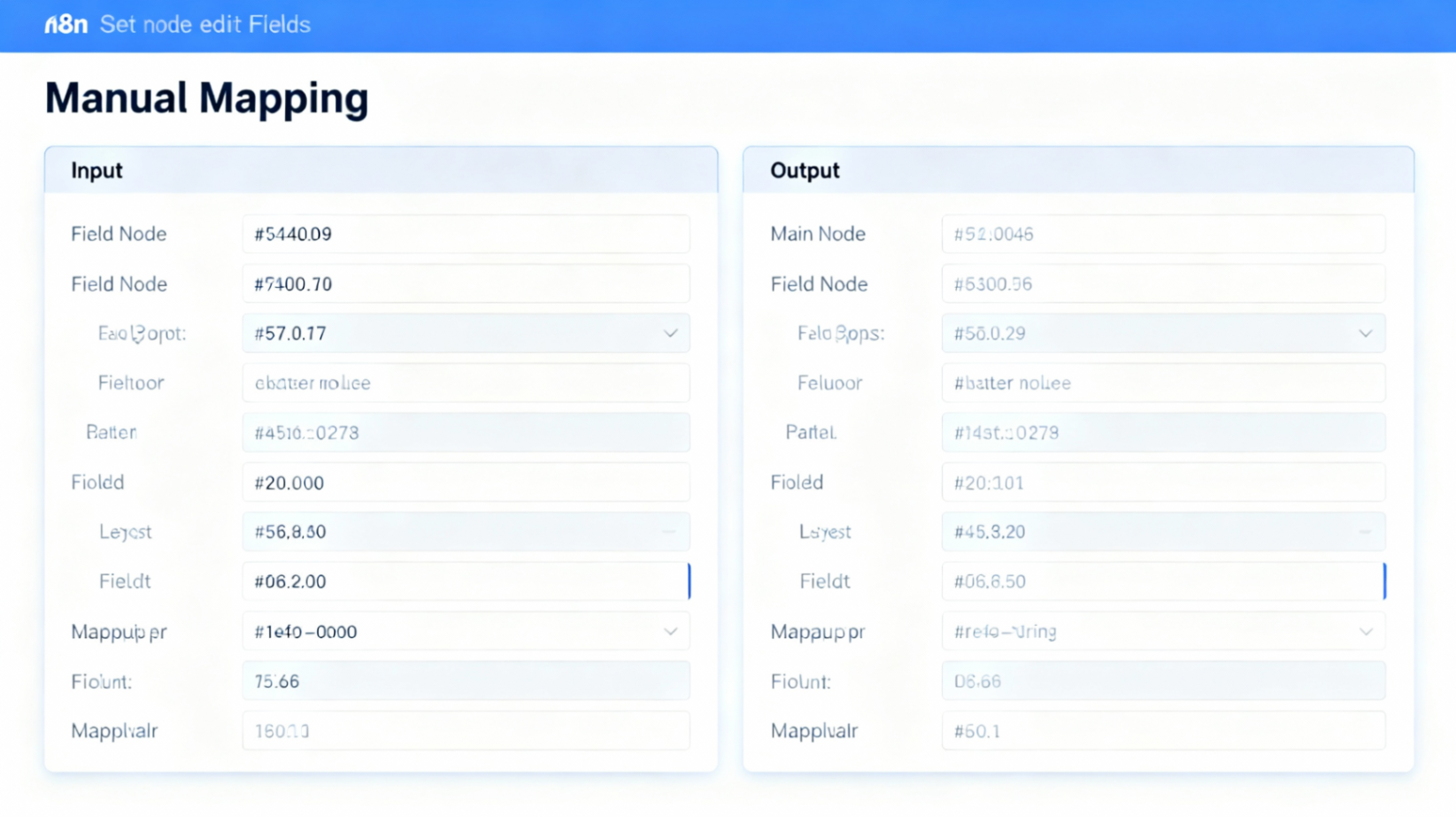 n8n Set 节点的手动映射模式界面